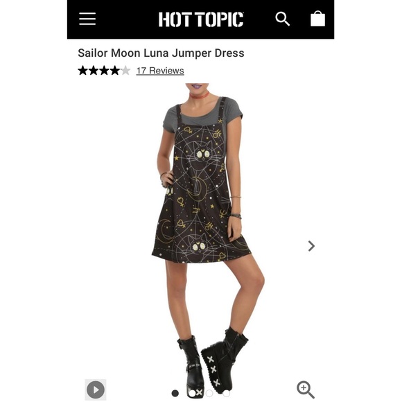Hot Topic Sailor Moon Luna Cat Black Jumper Dress - No Size Tag - Medium? Large? - Picture 13 of 14